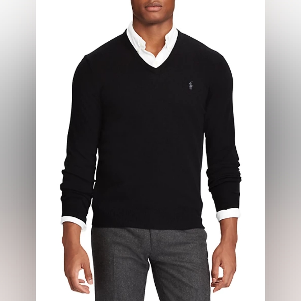 Polo Ralph LaurenV-Neck Merino Wool Sweater
